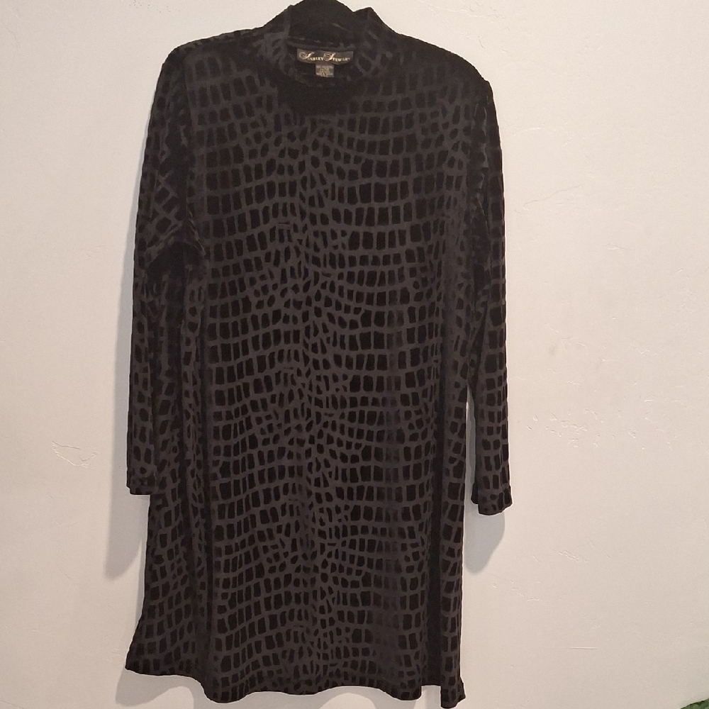 Ashley Stewart Elegant Black Velvet Dress SIZE 14/16